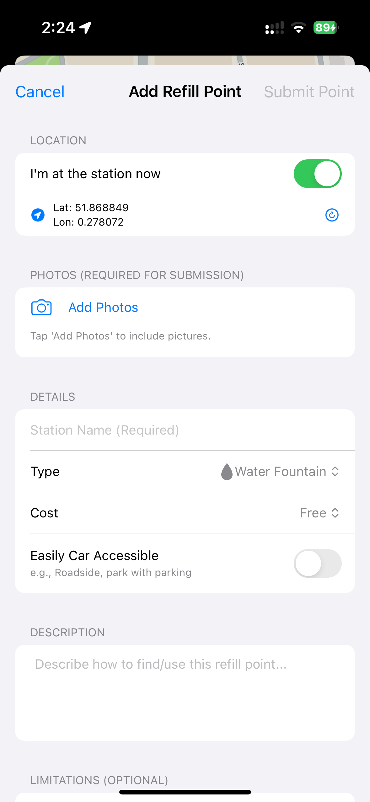 Add Refill Point