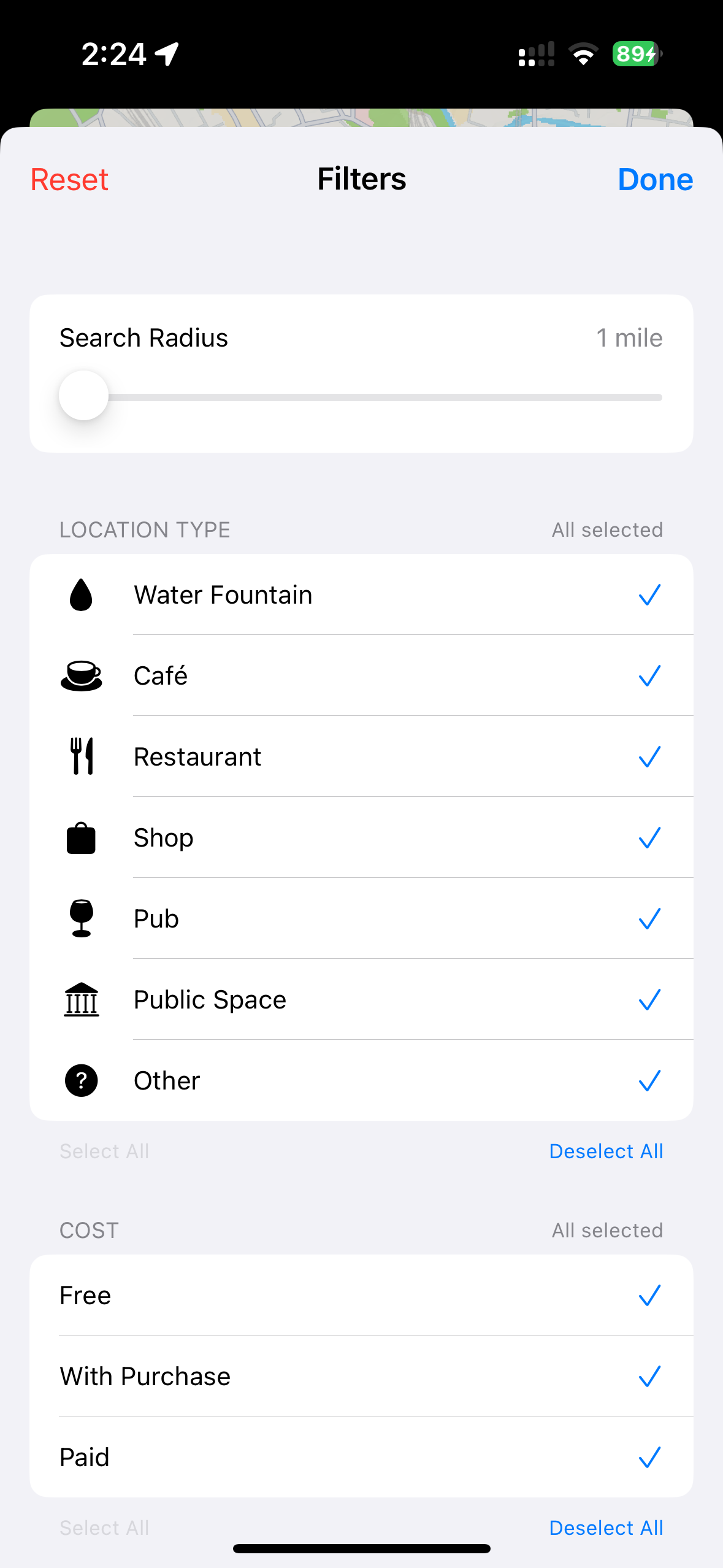 Filter Options